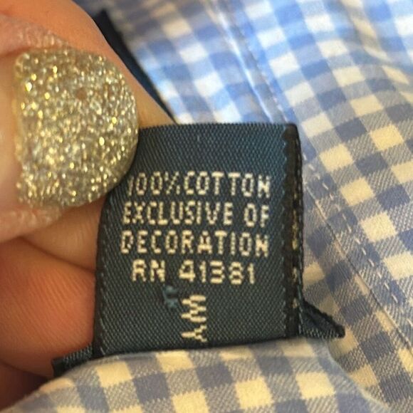 Ralph Lauren Custom Fit Blue White Checkered Button Down Shirt Size XL - Picture 6 of 6